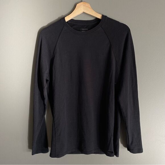 Guess Mens Black Cotton Crewneck Longsleeve Shirt Size Small - Picture 1 of 7